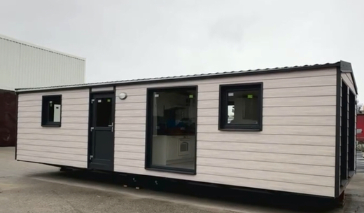 Mobilheim Super Arktik – čelní pohled na celoroční mobilní dům