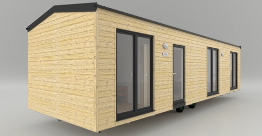 Mobilní dům Super Arktik XXL s dřevěnou fasádou