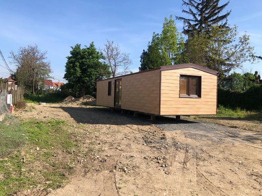 Mobilní dům fasáda Kerafront Malt Oak