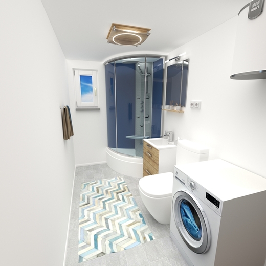 Moderní koupelna se sprchovým boxem mobilní dům Super Arktik Ind