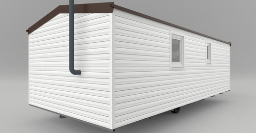 Mobilní dům Super Arktik Economy 8x4 m – Bílá fasáda Decosiding